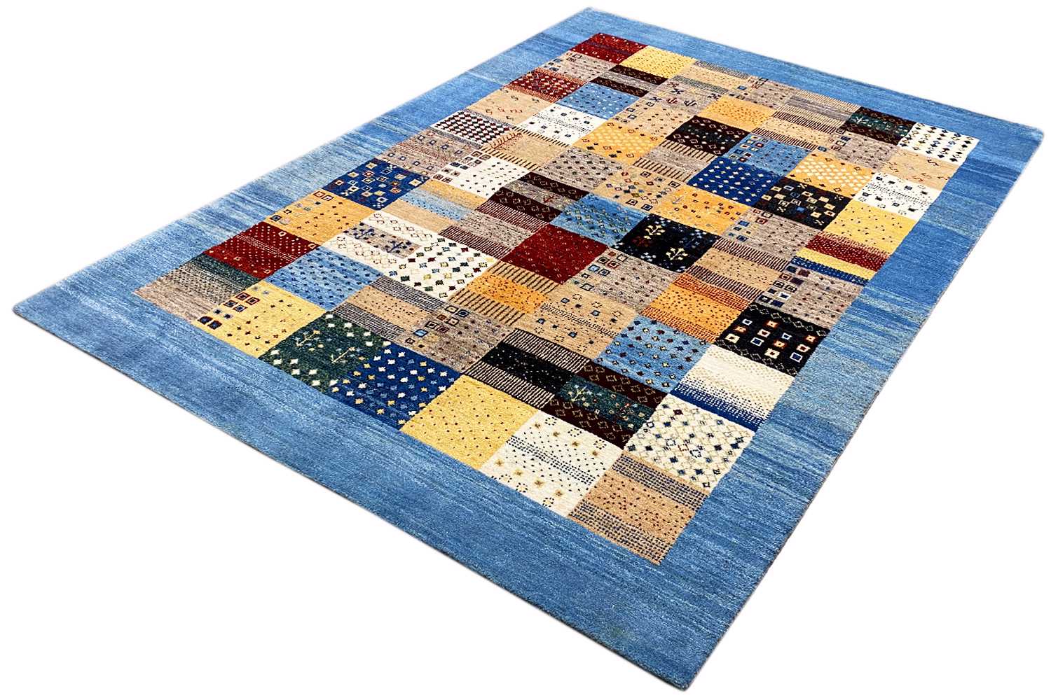 Geometrischer Gabbeh Teppich (180x240 cm / 6x8 ft) - German Carpet Shop