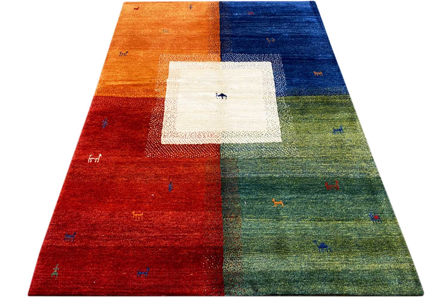 Mehrfarbiger Gabbeh Teppich (170x240 cm / 6x8 ft) - German Carpet Shop