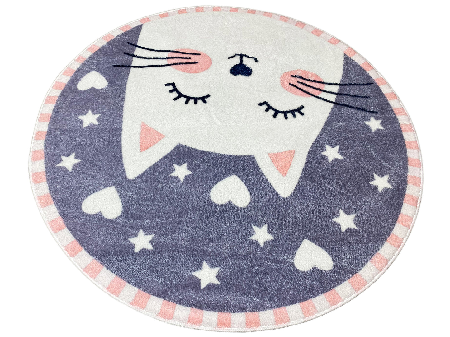 Runder Kinderteppich Katze, 100 cm