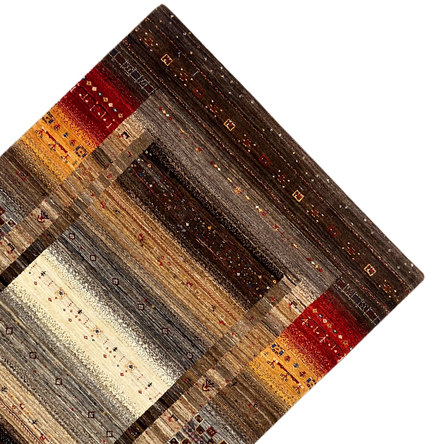 Luri Teppich Braun Multi 182x118cm - Premium Gabbeh Luri Teppich from German Carpet Shop - Just €1343! Shop now at German Carpet Shop