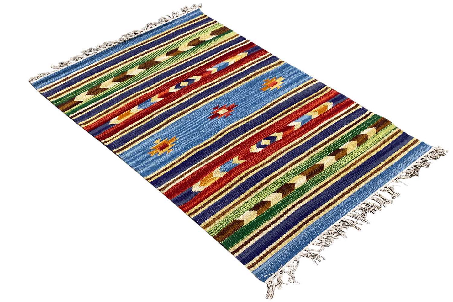Mehrfarbiger Moderner Kelim Teppich - Samak (60x90 cm) - German Carpet Shop