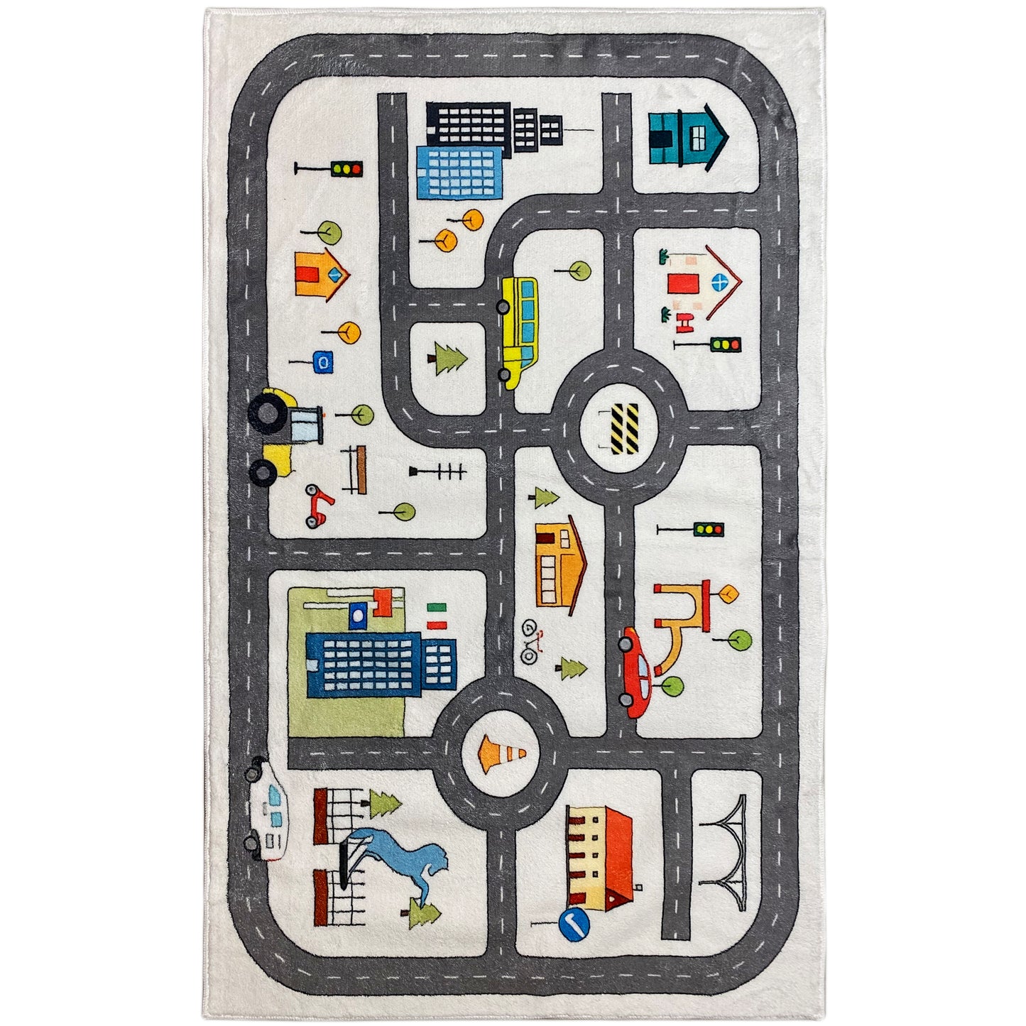 Kinderteppich „Straße“, beige, 90 × 160 cm