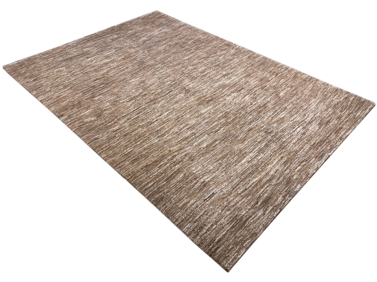 Gabbeh-Teppich braun-beige meliert, kurze Florstruktur, rechteckig