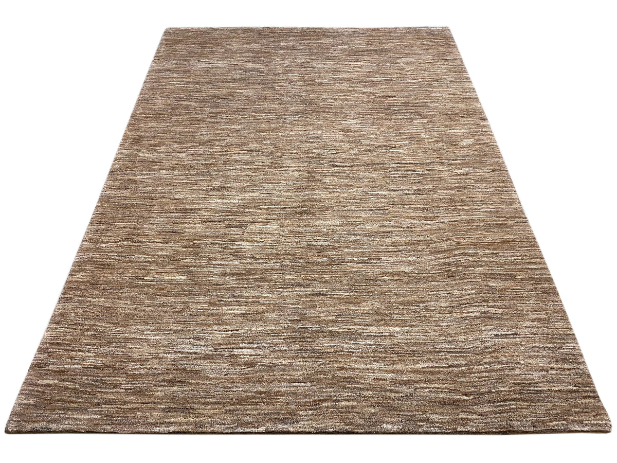 Gabbeh-Teppich braun-beige meliert, kurzer Flor mit feiner Strukturoberfläche
