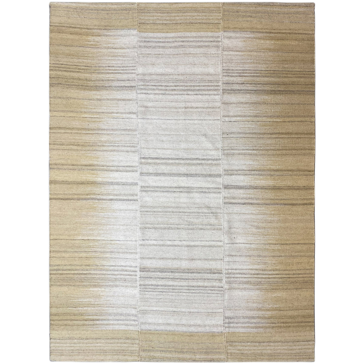 Kelim-Teppich 170x240 cm mit Blockmuster in Beige und Creme