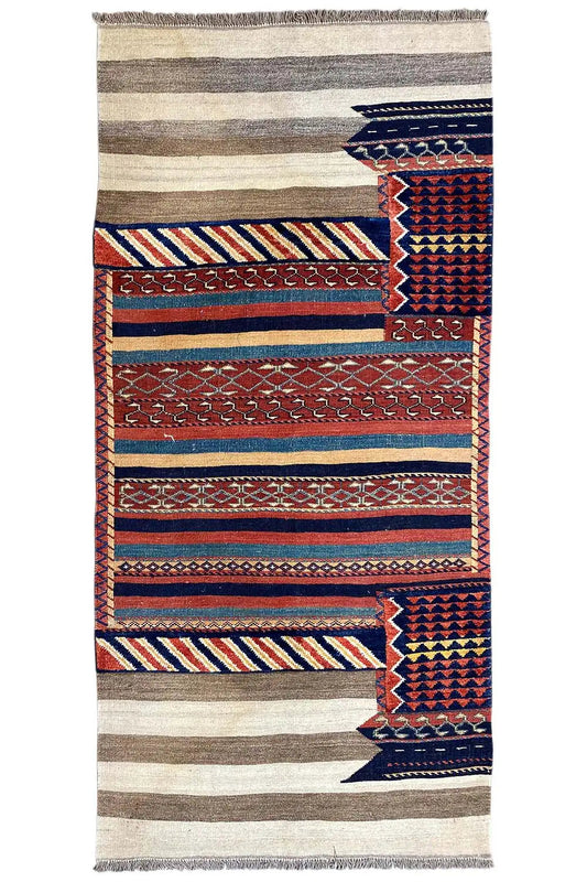 Kelim Bakhtiari (210x102 cm) - Premium Teppich from German Carpet - Just €799! Shop now at German Carpet Shop