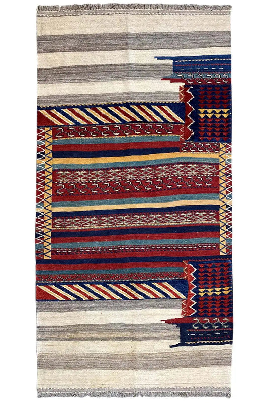 Kelim Bakhtiari (204x108 cm) - Premium Teppich from German Carpet Shop - Just €799! Shop now at German Carpet Shop