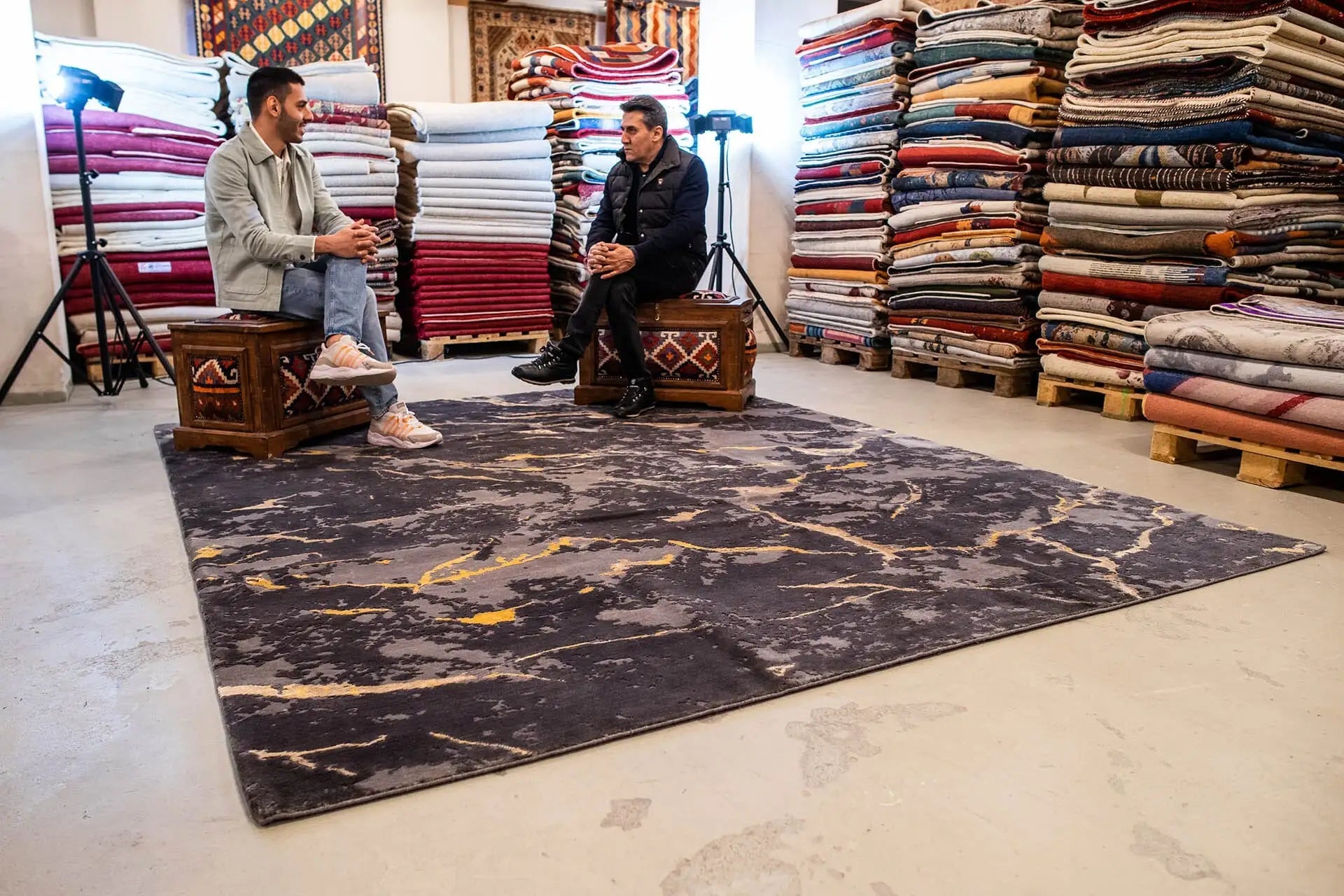 Designer Rug by Pascal Walter - Marble Black (307x253 cm) - German Carpet Shop