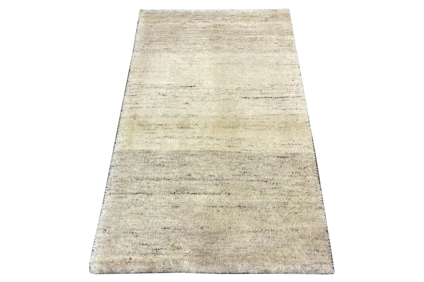 Teppich 102x63 cm, rechteckig, hellbeige mit dezenter Struktur und Linienmuster