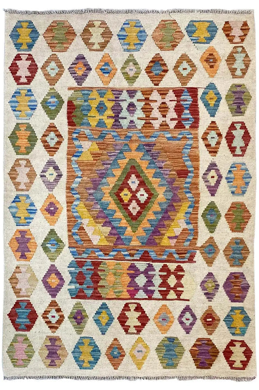 Kelim Afghan - 2655 (153x104 cm) - Premium Kelim from German Carpet Shop - Just €99! Shop now at German Carpet Shop