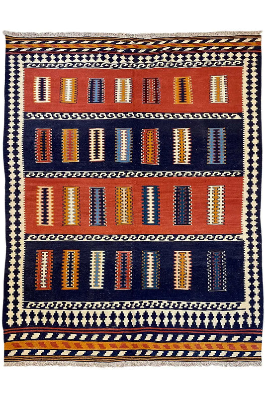 Kilim Qashqai  - 802409 (236x160 cm) - Premium Kelim from German Carpet Shop - Just €359! Shop now at German Carpet Shop