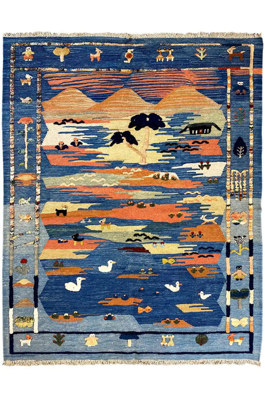 Kilim Qashqai  - 301891 (194x135 cm) - Premium Kelim from German Carpet Shop - Just €449! Shop now at German Carpet Shop