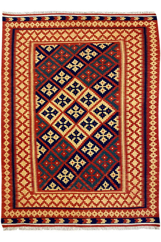 Kilim Qashqai  - 301882 (185x123 cm) - Premium Kelim from German Carpet Shop - Just €199! Shop now at German Carpet Shop