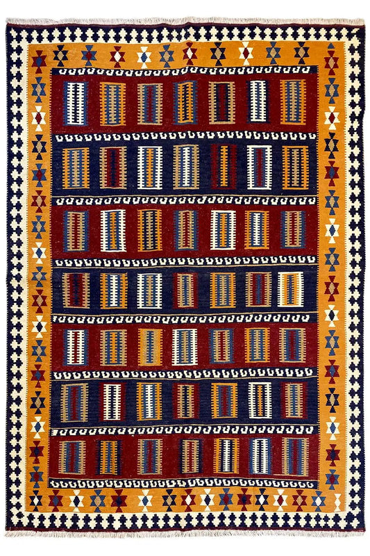 Kilim Qashqai  - 802405 (253x163 cm) - Premium Kelim from German Carpet Shop - Just €359! Shop now at German Carpet Shop