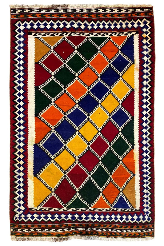 Kilim Qashqai  - 802414 (201x128 cm) - Premium Kelim from German Carpet Shop - Just €289! Shop now at German Carpet Shop