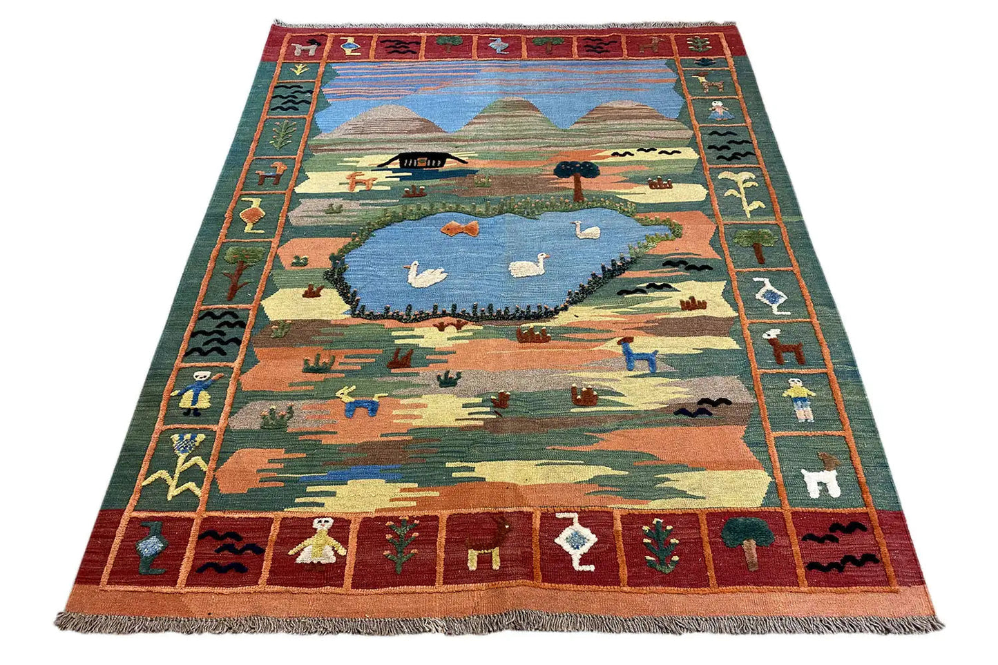 Kilim Qashqai - (201x146 cm) - Premium Kelim from German Carpet Shop - Just €429! Shop now at German Carpet Shop