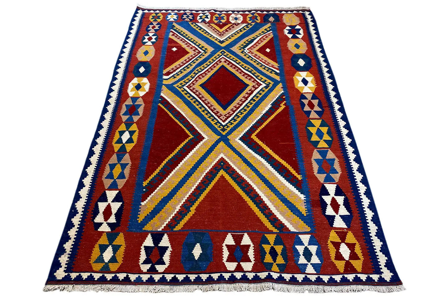 Kilim Qashqai - 802411 (230x153 cm) - Premium Kelim from German Carpet Shop - Just €349! Shop now at German Carpet Shop