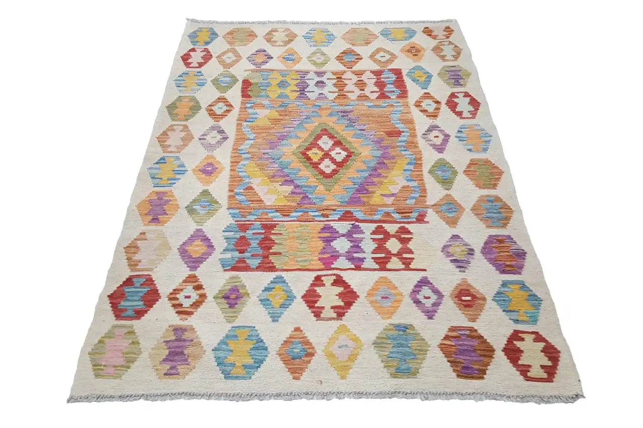 Kelim Afghan - 2655 (153x104 cm) - Premium Kelim from German Carpet Shop - Just €99! Shop now at German Carpet Shop