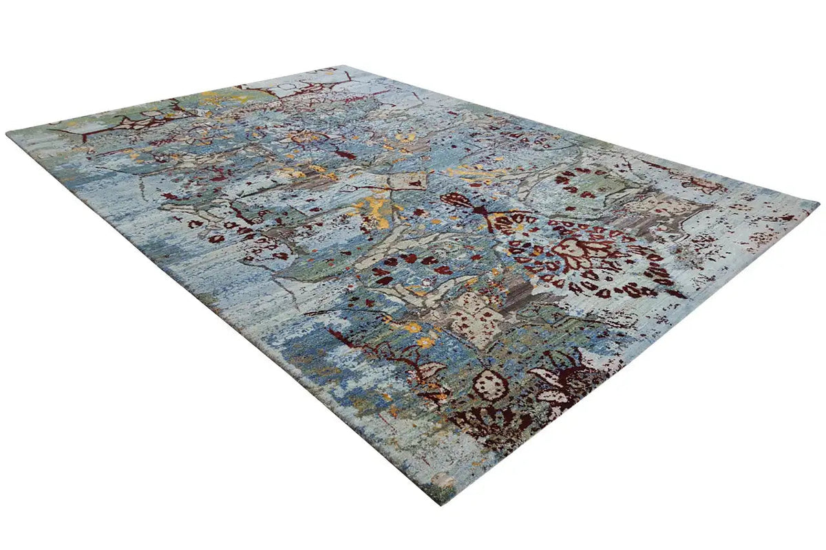 Gabbeh-Teppich Lori, weitere Ansicht mit farbigem Patchwork-Ornament in Blau und Rot
