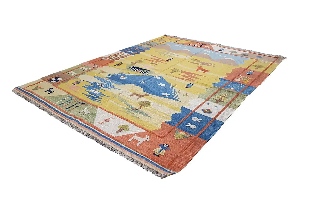 Kilim Qashqai  - 800592 (193x154 cm) - Premium Kelim from German Carpet Shop - Just €449! Shop now at German Carpet Shop