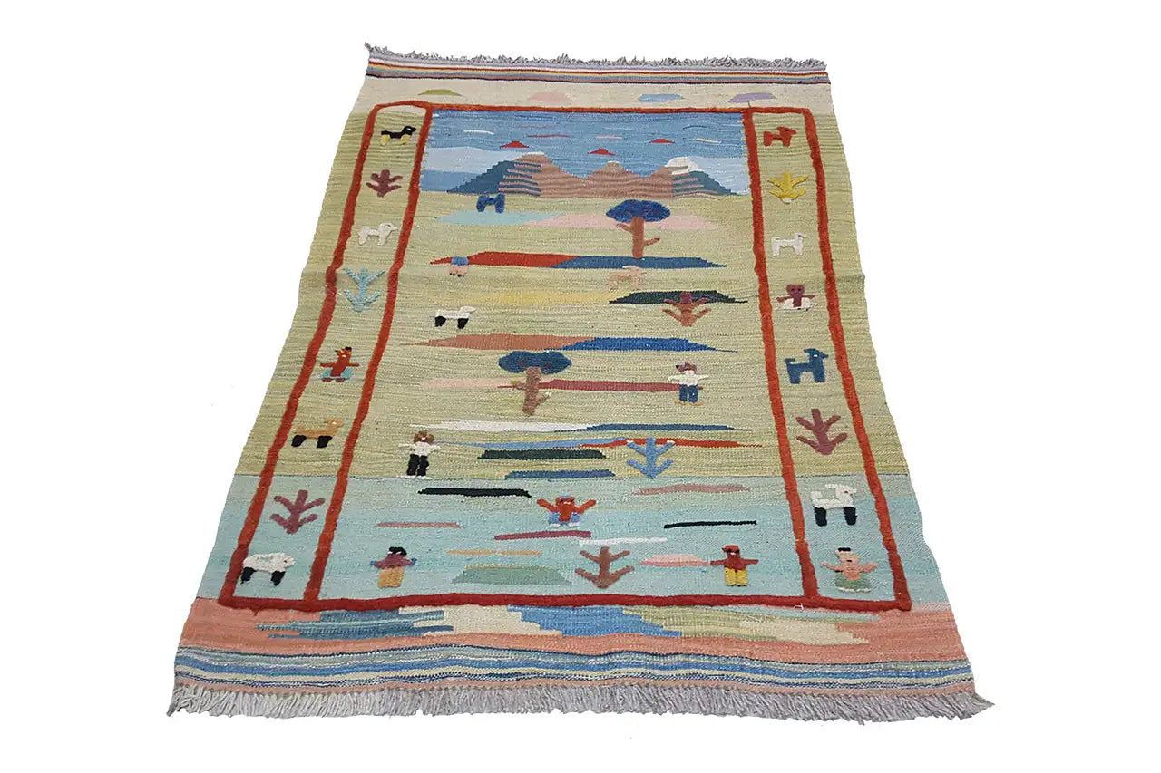 Kilim Qashqai  - 800604 (120x86 cm) - Premium Kelim from German Carpet Shop - Just €149! Shop now at German Carpet Shop