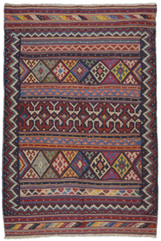 Kilim Sirjan - 804947 (200x146 cm) - Premium Kelim from German Carpet Shop - Just €319! Shop now at German Carpet Shop