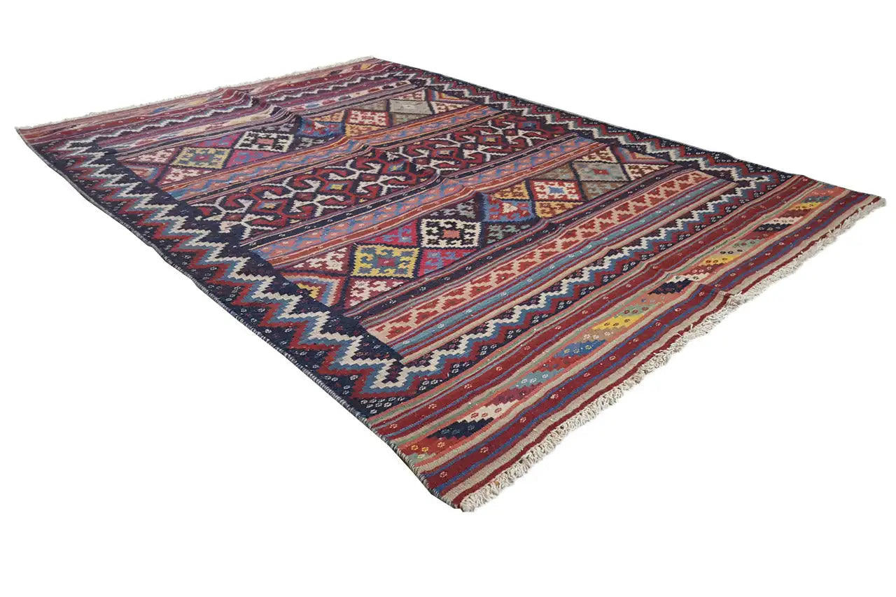 Kilim Sirjan - 804947 (200x146 cm) - Premium Kelim from German Carpet Shop - Just €319! Shop now at German Carpet Shop