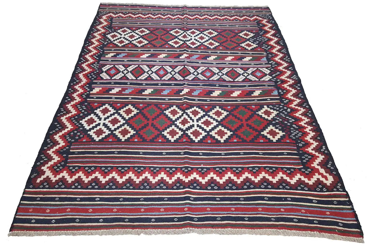 Kilim Sirjan - 905430 (220x151 cm) - Premium Kelim from German Carpet Shop - Just €349! Shop now at German Carpet Shop