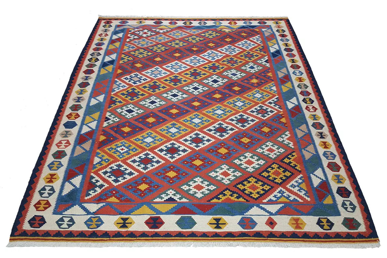 Kilim Qashqai - 307036 (249x180 cm) - Premium Kelim from German Carpet Shop - Just €449! Shop now at German Carpet Shop