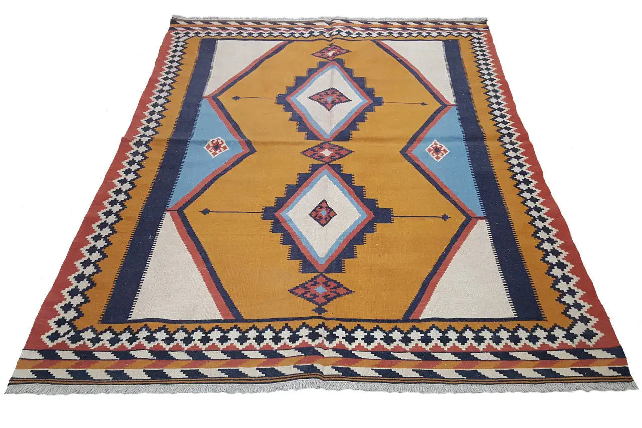 Kilim Qashqai - 802426 (238x160 cm) - Premium Kelim from German Carpet Shop - Just €359! Shop now at German Carpet Shop