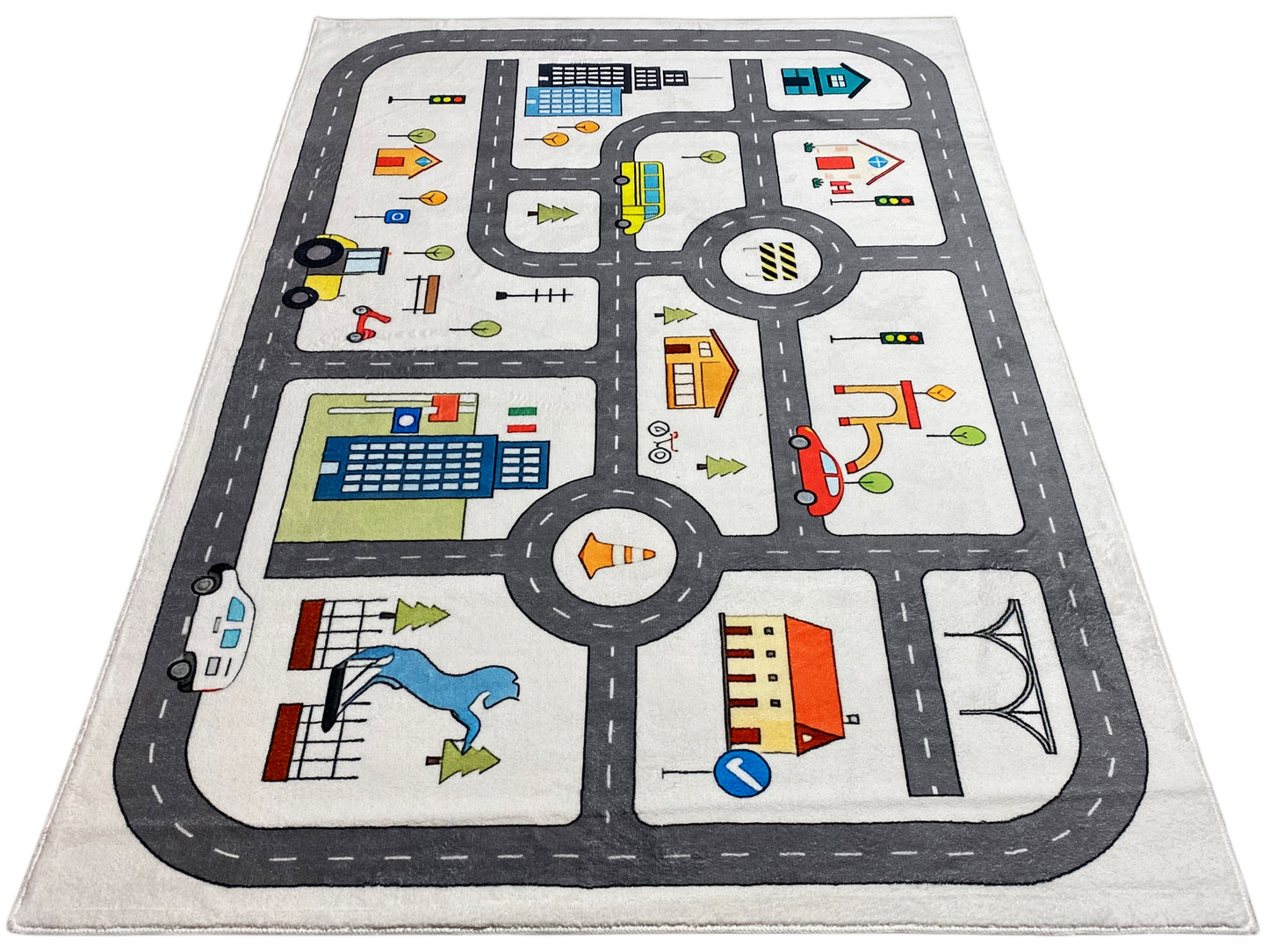 Kinderteppich „Straße“, grau, 140x200 cm