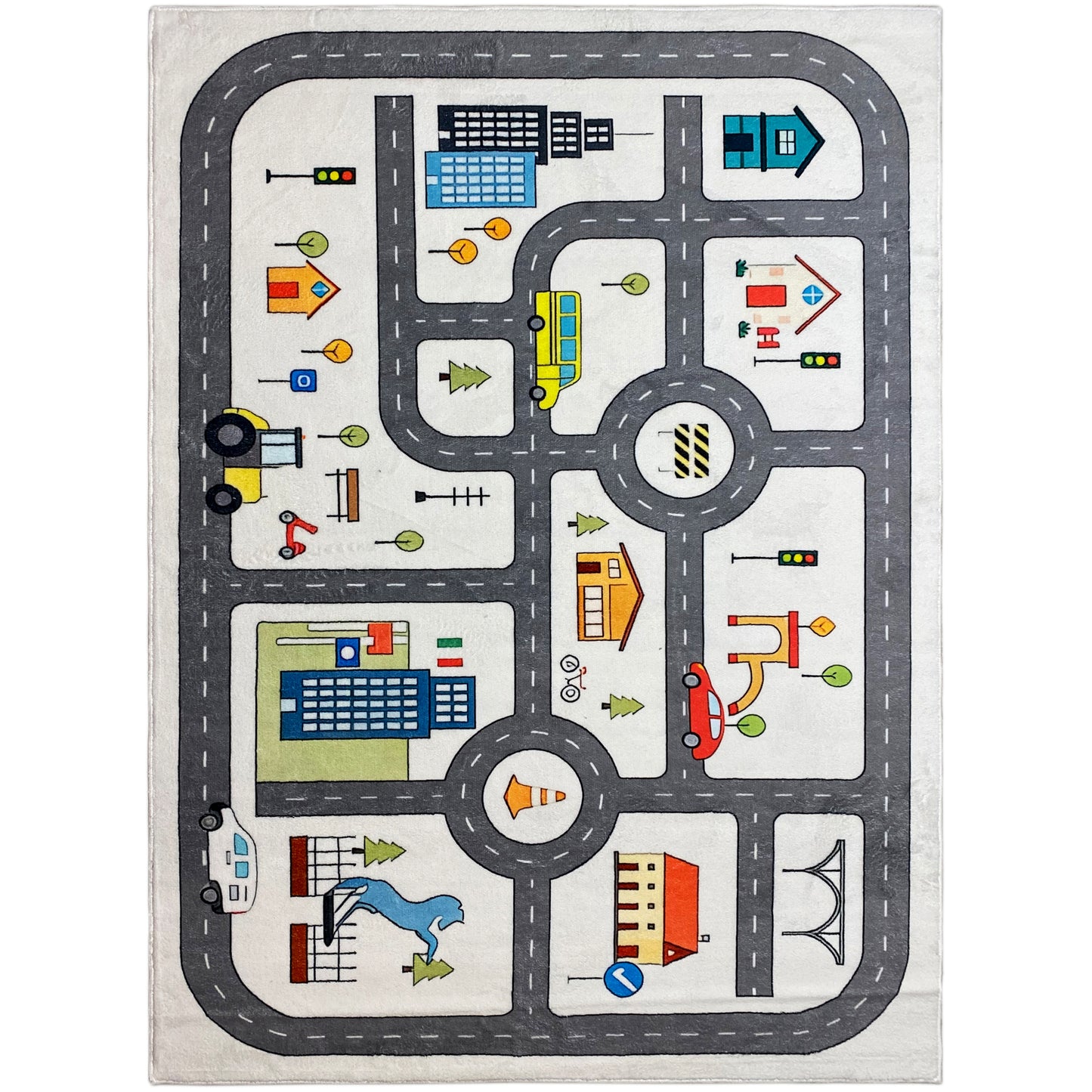 Kinderteppich „Straße“, grau, 140x200 cm