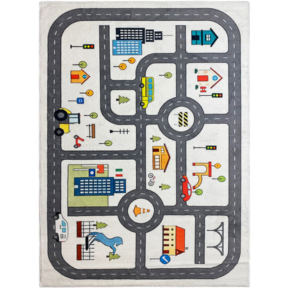 Kinderteppich „Straße“, grau, 140x200 cm