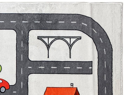 Kinderteppich „Straße“, grau, 140x200 cm