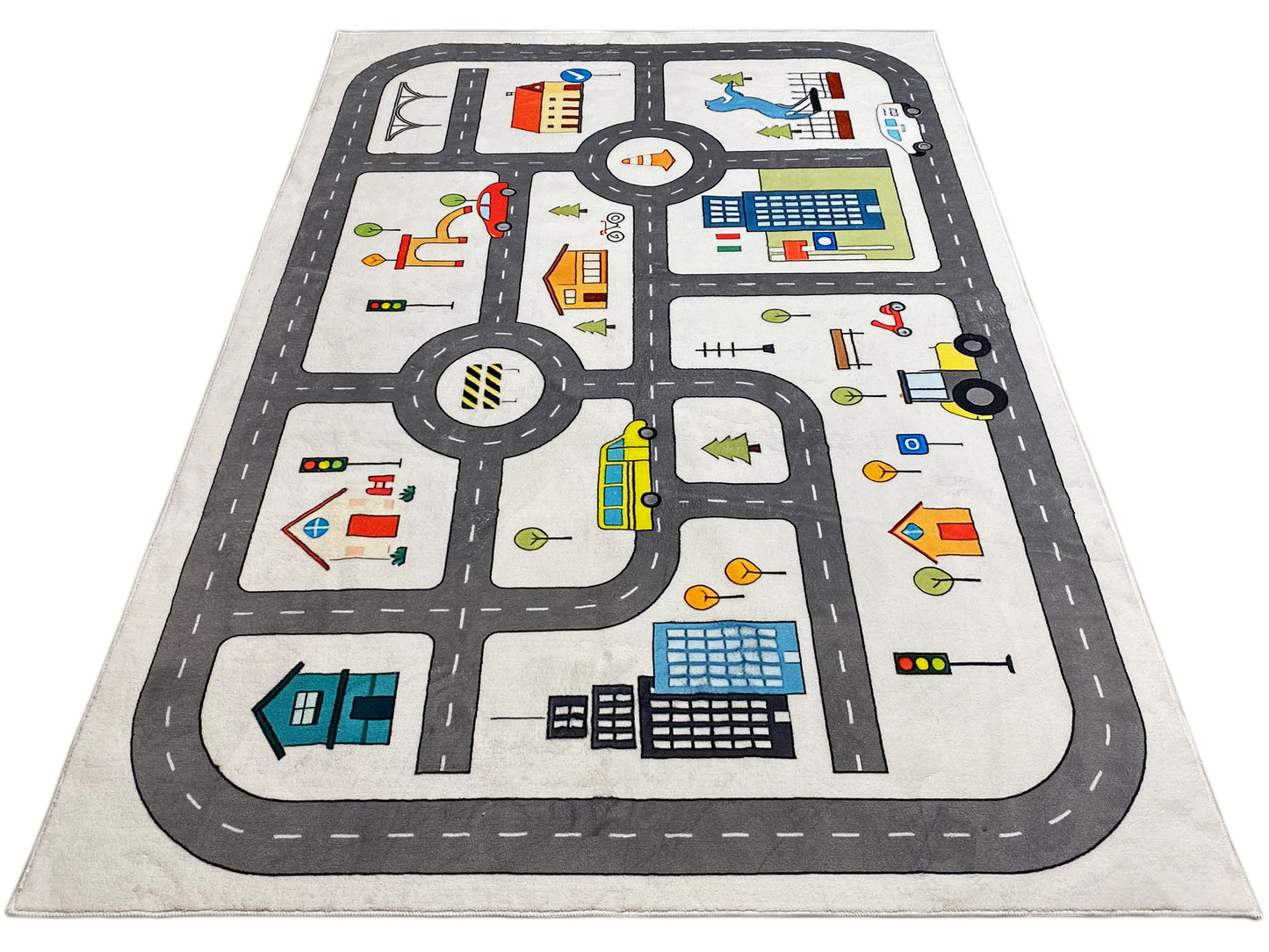 Kinderteppich „Straße“, grau, 160x230 cm