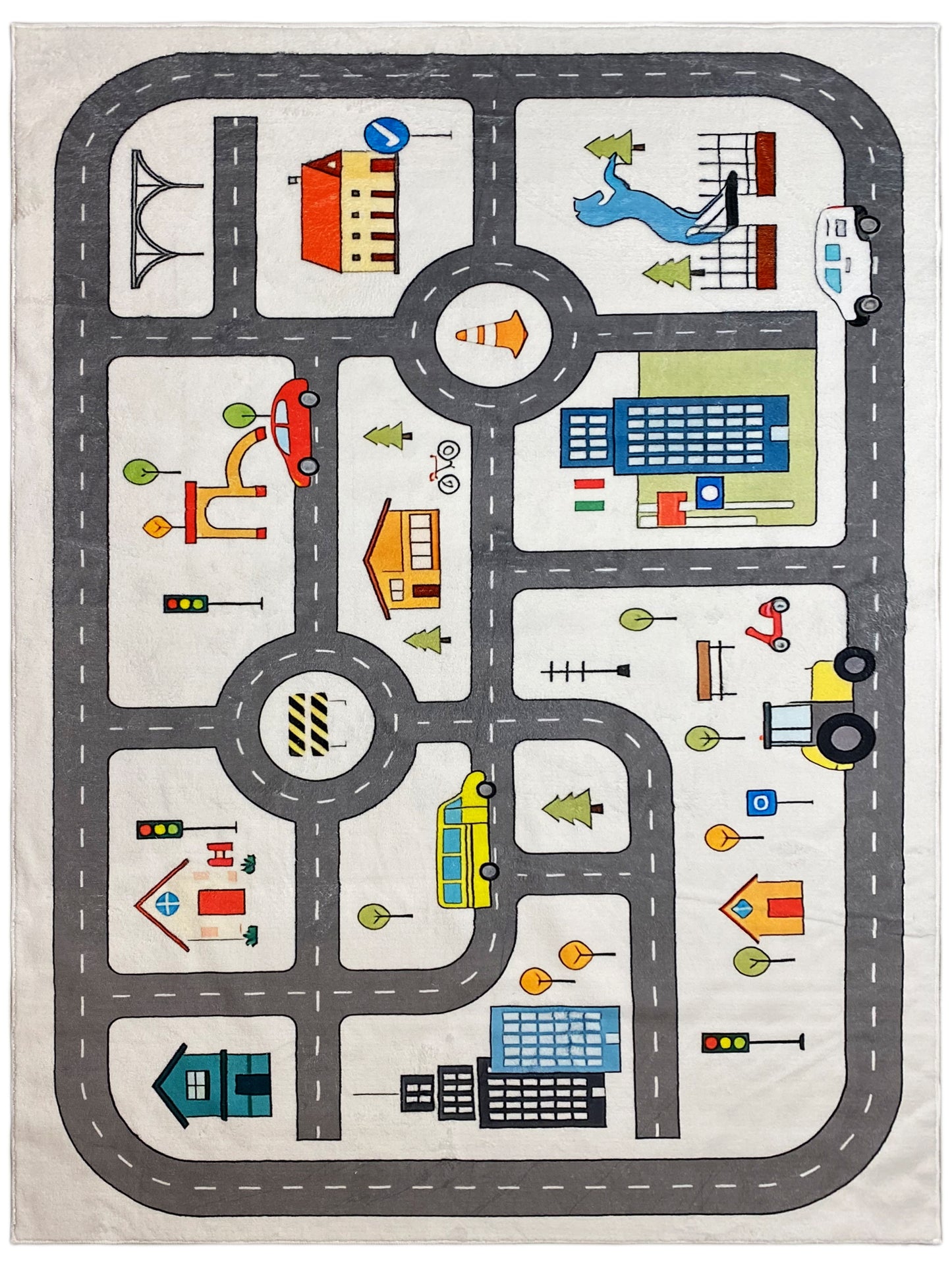 Kinderteppich „Straße“, grau, 160x230 cm