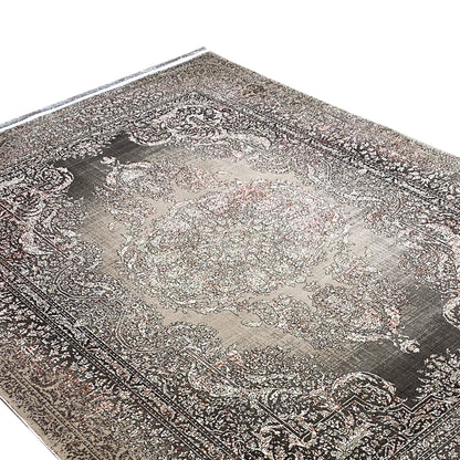 Silber-Maroon Teppich 170x240cm
