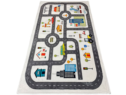Kinderteppich „Straße“, beige, 90 × 160 cm