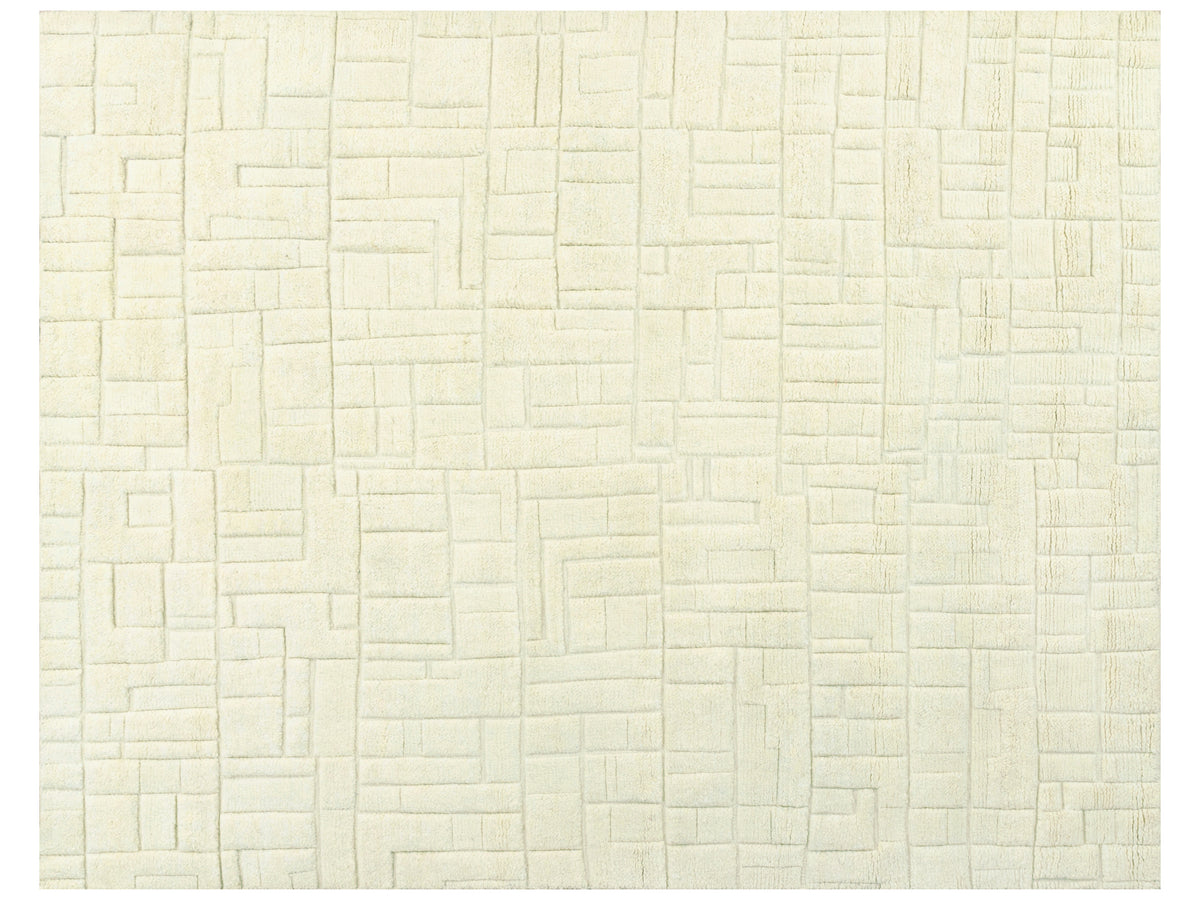 Rechteckiger Teppich 300x250 cm in Creme mit erhabenem Ziegelmuster