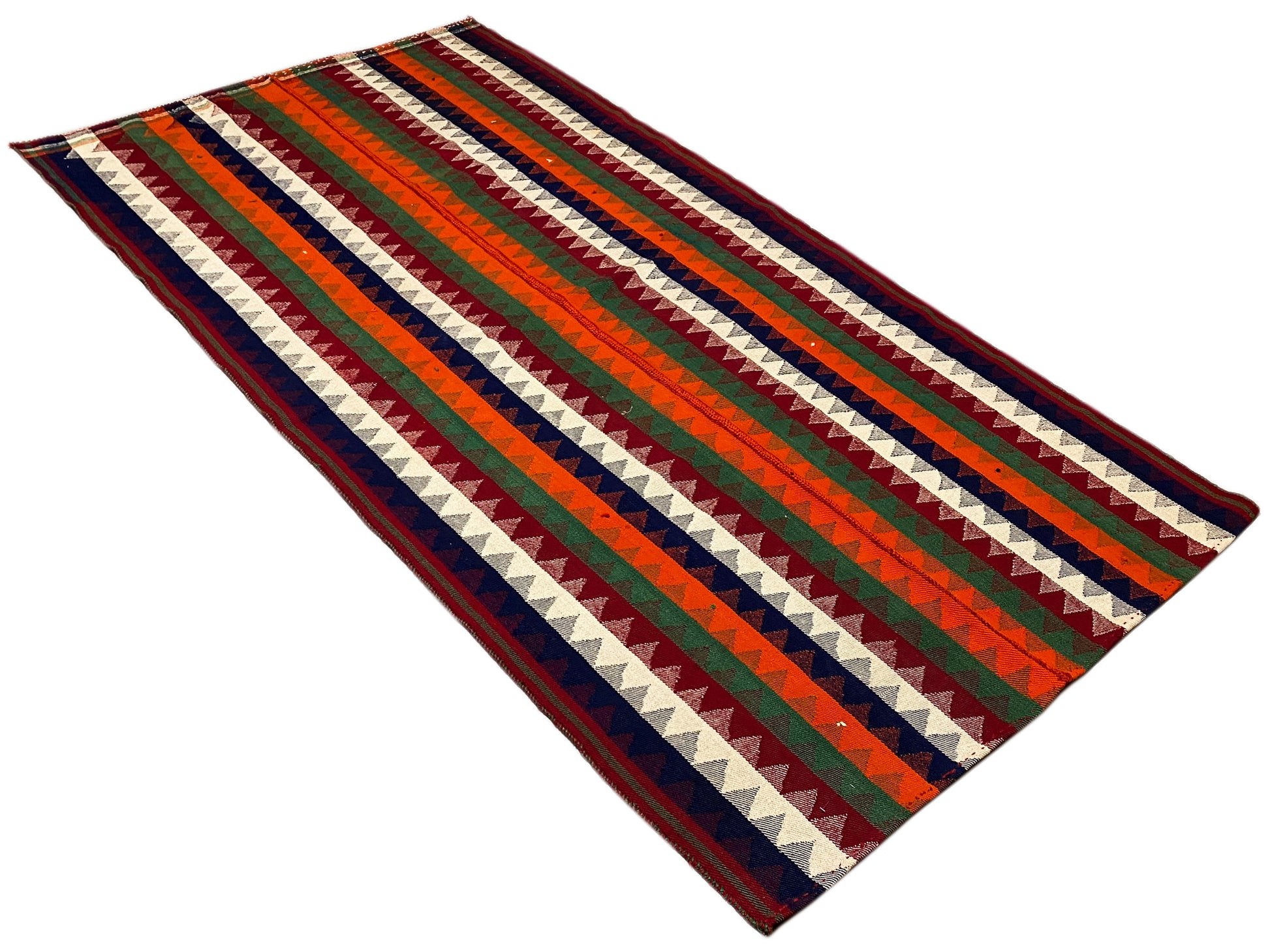 Wohnzimmer Jajim Teppich Multicolor handgewebt im geometrischen Stil