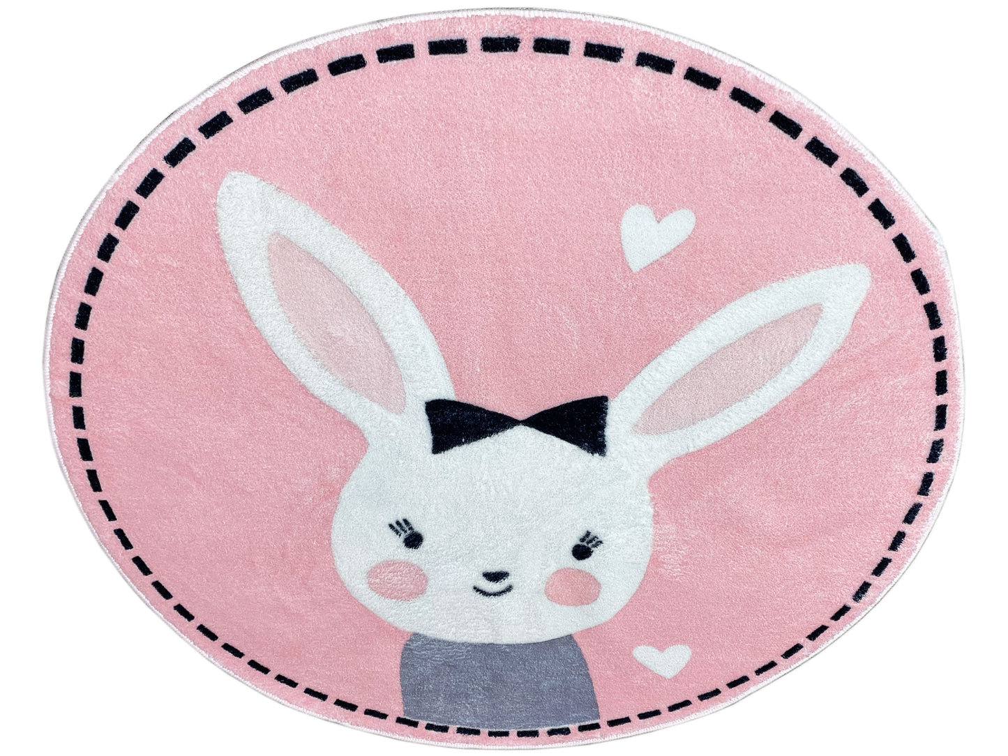 Runder Kinderteppich Hase, 100 cm