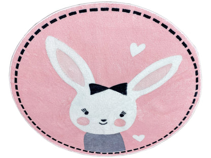 Runder Kinderteppich Hase, 100 cm