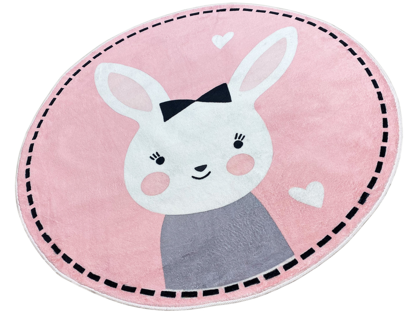 Runder Kinderteppich Hase, 120 cm