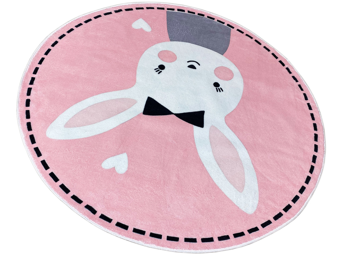 Runder Kinderteppich Hase, 120 cm