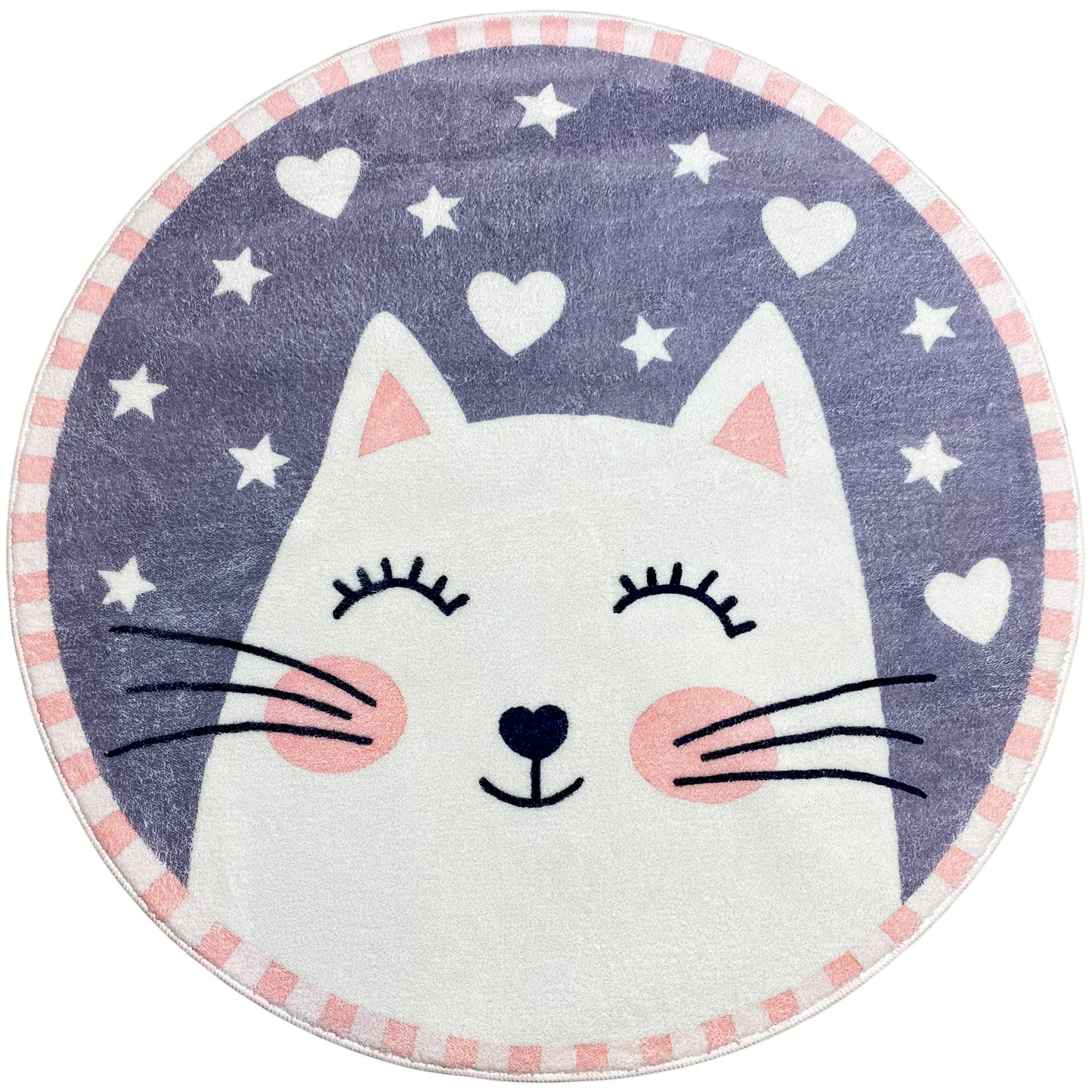 Runder Kinderteppich Katze, 100 cm