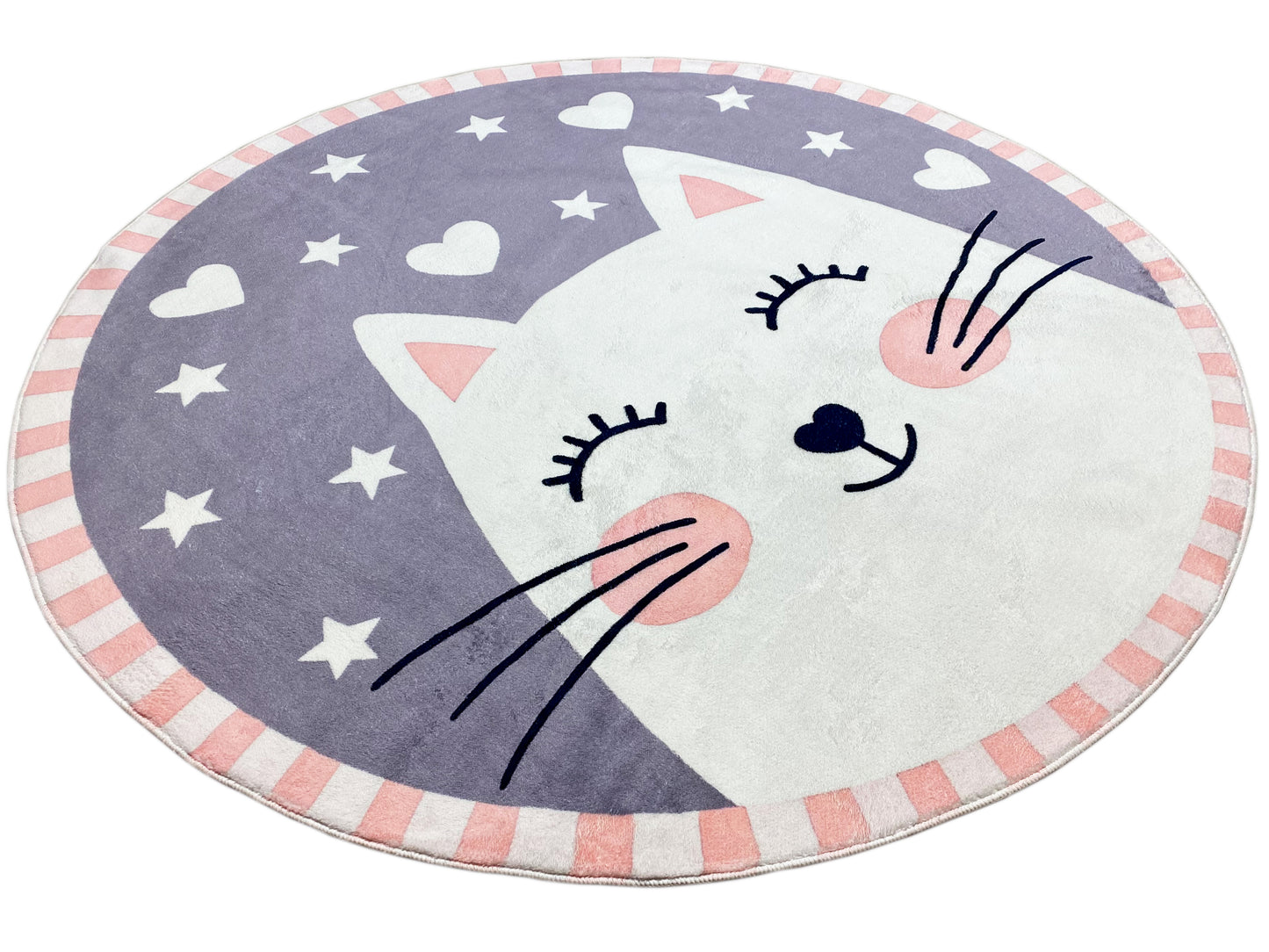 Runder Kinderteppich Katze, 160 cm