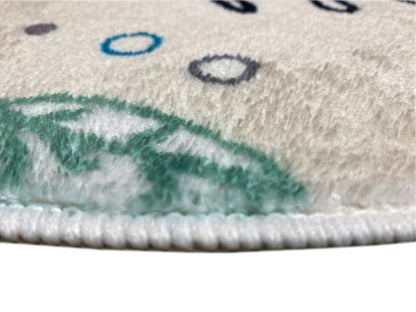Runder Kinderteppich Katze, Weiß, 100 cm
