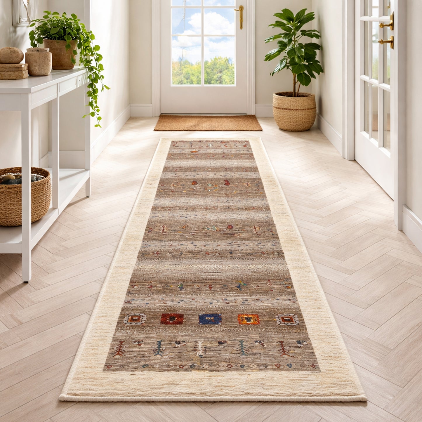 Wohnzimmer Schmaler Gabbeh Läufer für Flur und Eingangsbereich