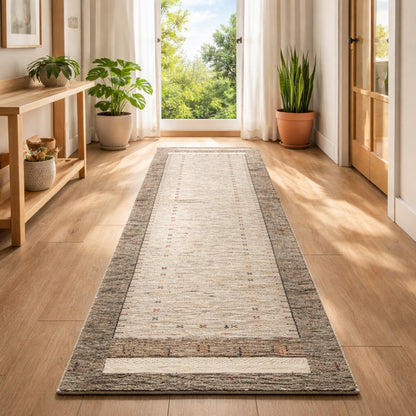 Wohnzimmer Gabbeh Läufer Teppich 439x79 cm handgesponnene Wolle