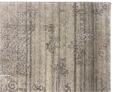 Abstrakter Handknüpf Teppich aus Wolle und Viskose